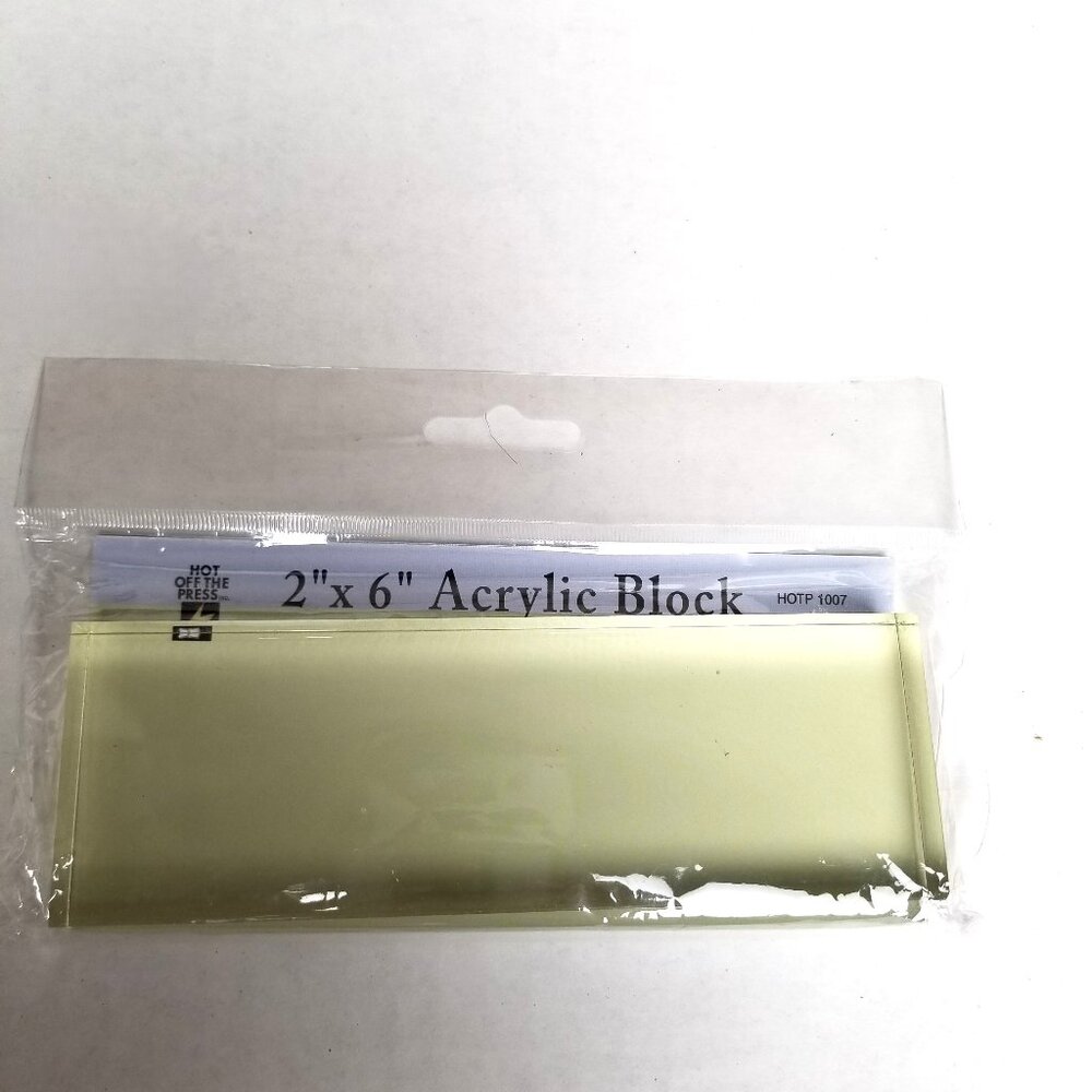 Hot Off The Press 2x6 Acrylic Stamp Block NEW Clear Stamping Tool Crafts